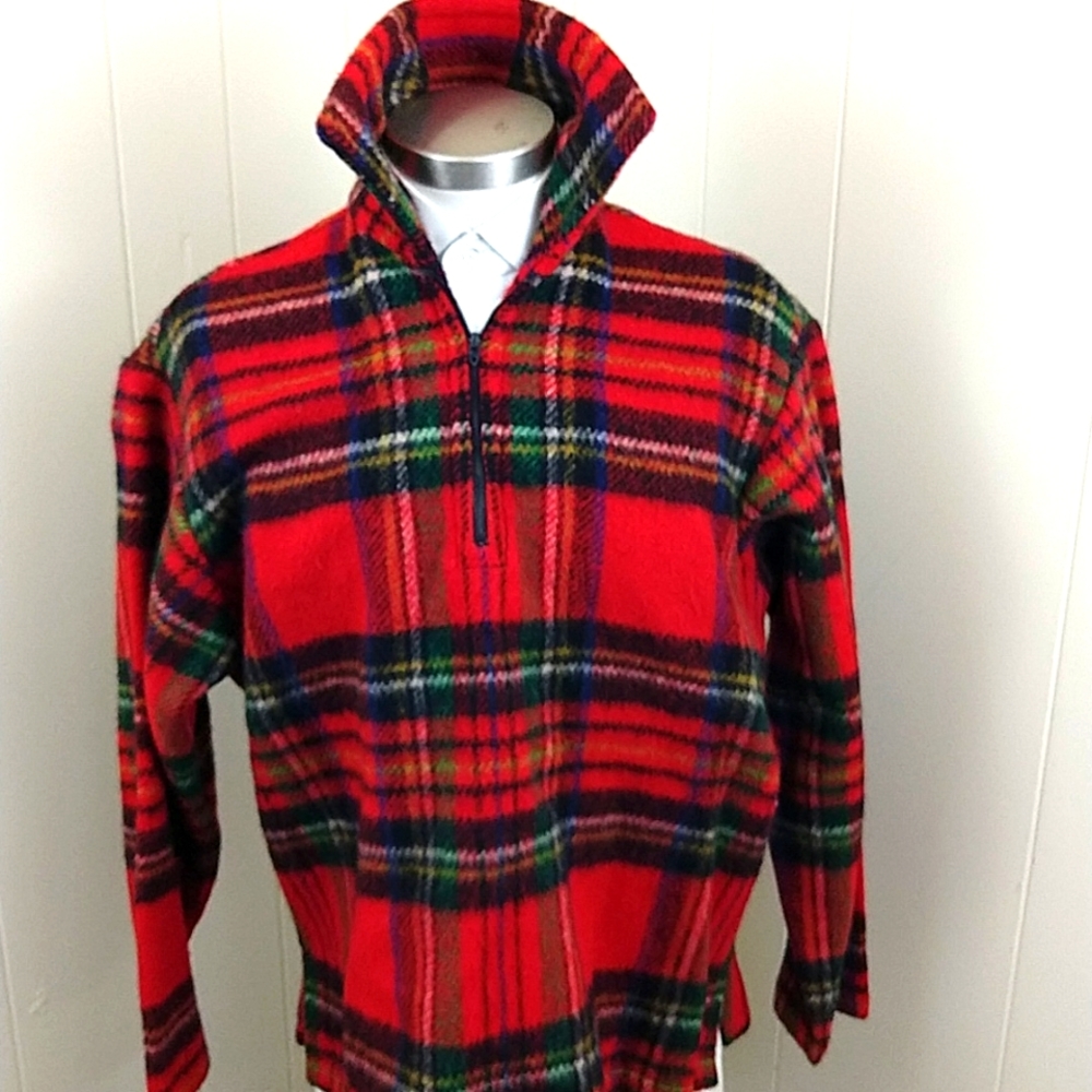 Wool Pullover Windowpane, Green, Blue, Yellow